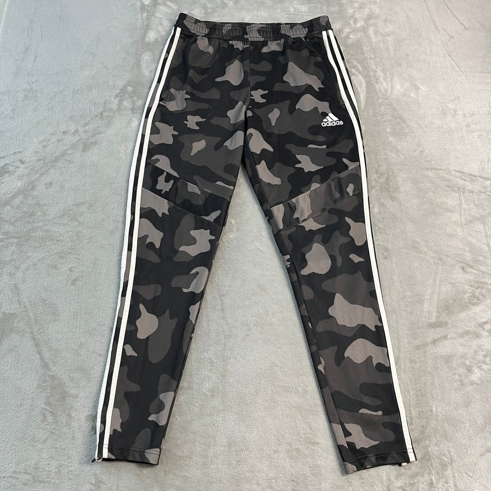 Adidas Mens Tiro 19 Camo Training Pants Grey Black Joggers Mens Medium Zip Ankle